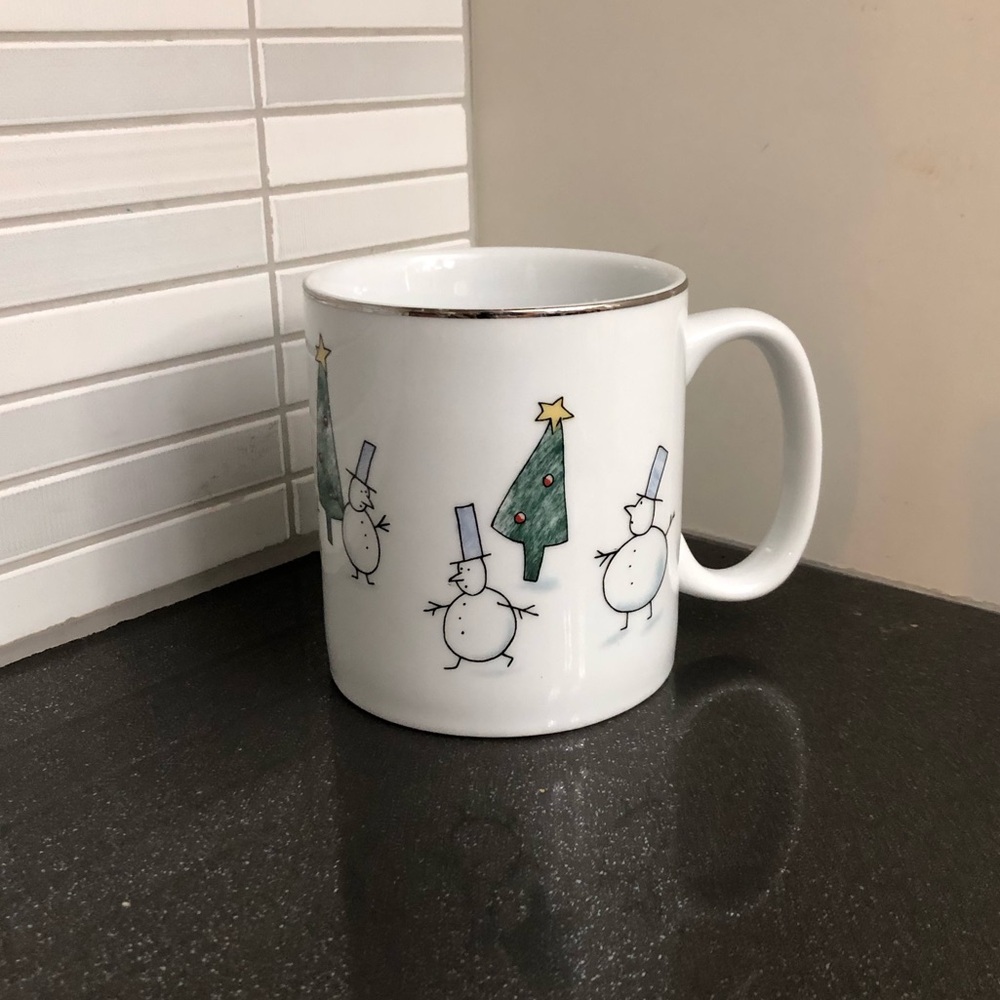 ⛄️🎄Eddie Bauer snowman and tree Winter Christmas mug 2 of 2